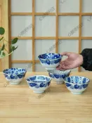 宜家二居 美濃燒日式復古2024新款古染藍繪釉下彩進口碗盤飯碗餐具套裝家用
