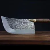 龍泉廠家刀 錘紋切片刀 廚用持久鋒利不銹鋼刀 家用菜刀 高硬度