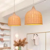 寓偉 籐編吊燈手工吸頂燈燈罩吊燈掛竹燈具家居裝飾燈罩