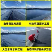【可開發票】魚塘防滲膜HDPE土工防水布農用複合塑料薄膜魚池專用黑色地膜加厚
