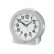 大高雄鐘錶城 seiko SK037 精工鐘 (QHE117S) 燈光效果圓形迷你鬧鐘(銀色)/12.2*11.8*6.6 cm｜樂天領券現折★全館特惠中★指定刷卡回饋10%