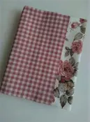 布花園手工布書衣格子花卉格紋插袋設計布書套 A5大小
