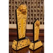 (店+)弘喧 仿黑檀入王令 三龍王令 雕刻 玉旨 雙色 香火 王令 茄苳入 單龍 立體 雕刻牌 龍令 令牌 佛具 神明