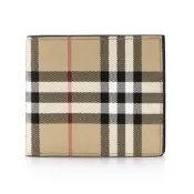 BURBERRY 巴寶莉  Vintage 經典格紋帆布對開短夾(卡其)