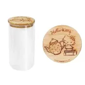 【小禮堂】Hello Kitty 玻璃密封罐 1200ml - 茶壺款(平輸品) 