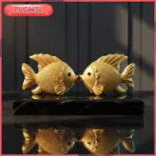 【pugwsl】金魚裝飾櫃魅力樹脂金錢樹桌面裝飾新家居或商務