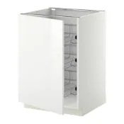 【IKEA 宜家家居】METOD 底櫃附網籃, 白色/ringhult 白色, 60x60x80 公分