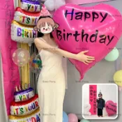 【24小時出貨】獨立包裝40寸超大號愛心雙面生日快樂鋁膜氣球聚會拍照裝飾