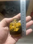 河磨玉龍龜手把件析木河磨玉龜龍手把件手工雕刻析木玉析木綠籽料135g