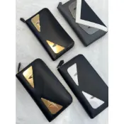 高雄凡賽斯歐洲精品 FENDI 芬迪 經典款 基本款 立體怪獸眼睛 黑色 灰色 拉鍊長夾 皮夾