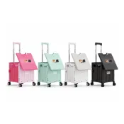 (店+)【A&R】吾家有貓滑蓋BC款四輪折疊購物手推車 45L 任選(萬向輪 大容量 收納 拉桿 買菜 露營)