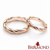 【BRILLMOND】男女對戒 14K玫瑰金 天然鑽石 同心結男女對戒(男女戒任選 厚實戒台)