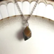 玉墜 造型玉墜 木化玉/幾何切割簡單好搭配雙面配戴/