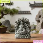 菩提樹下釋迦摩尼擺件國風桌面造景微景觀國潮茶臺鎮宅守運裝飾