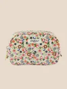 【Cath Kidston】Pearly Queen Ditsy 經典款亮面拉鏈化妝包（附美妝鏡）