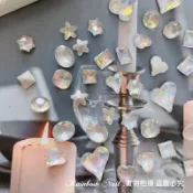 Rainbow Nail K9美甲尖底鑽 水波紋淺咖 美甲大鑽