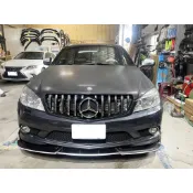 賓士 W204 C300 C200 C250 C180 競速版 消光黑 附反光條 前下巴 前鏟 前定風翼 前擾流板 下擾