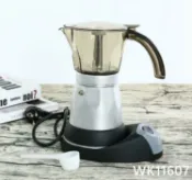 林之舍家居 【樂天好物】歐插電咖啡器具辦公用咖啡壺意式咖啡機便捷式鋁制電動摩卡壺美插