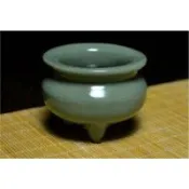 小號汝窯粉青梅子青薰香爐常用龍泉青瓷爐香插擺件金菖蒲袖珍花盆