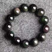 [美藝藝品]彩虹黑曜石14mm~20mm手珠手鍊手環
