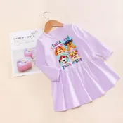 【臺灣-出貨】女童秋裝連衣裙女寶寶旺旺隊兒童衣服小童洋氣卡通裙子汪汪隊童裝XIKT