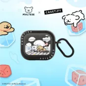 CASETiFY Maltese 線條小狗 慵懶雲朵 Bounce 終極防摔 AirPods Pro 2 / AirPods 4 保護殼