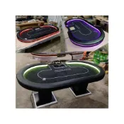 (店+)【安安家具】 德州撲克桌子 帶遙控LED燈可摺疊德州撲克桌面 布墊