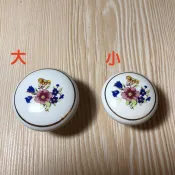 《齊洛瓦鄉村風雜貨》復古鄉村風把手 小花陶瓷櫥柜抽屜拉手 歐式金邊圓形衣柜門美把手 ＤＩＹ造形櫥櫃把手