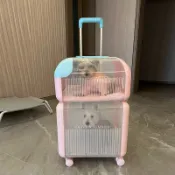 ʕ̯•͡˔•̯᷅ʔ萌宇宙🐾貓包外出便攜太空艙雙貓拉桿箱行李箱貓咪寵物外出包兩隻貓高顏值不易變形穩定安全透明安心