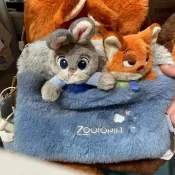 全球選品1館 生活百貨 瘋狂動物城朱迪狐狸兔子包包毛絨公仔斜後背包尼克玩偶單肩斜後背包包