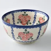 (店+)【波蘭陶】Vena漫野薔薇系列日式飯碗12cm波蘭手工製餐碗湯碗 入厝禮