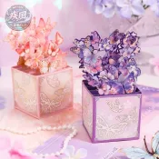 【台灣發貨】爆款熱賣& 立體花卉賀卡生日快樂ins高顏值精緻3D立體折疊祝福卡片帶信封