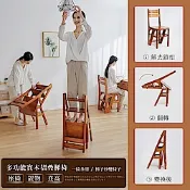 ANDYMAY2 多功能實木摺疊梯椅 樓梯椅-四色可選 LM-K314【實木梯凳 椅子 洗手凳 腳踏凳 梯子】