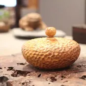 【秋冬好禮】台灣黃檜 手刻聚寶盆 聚寶瓶 三峽日月坊出品