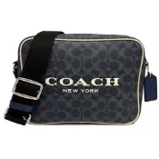 COACH 2026美國新款男款相機斜背郵差包(C LOGO-藍)