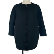 【DOKODEMO】【5積分】成色極佳 ▲ MONCLER LIGNEVILLE顏色七分袖羽絨外套 黑色 女款2碼