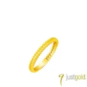 【Just Gold 鎮金店】良緣．竹韻-黃金對戒 (窄版)
