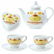 asdfkitty可愛家精品店 asdfkitty*布丁狗迷你陶瓷下午茶擺飾(1個茶壺.2個茶杯.1個糖罐)裝飾品 娃娃屋 扮家家酒-日本正版商品