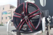 (833)18吋鋁圈 5X114.3 MAZDA CIVIC ELANTRA KONA FORTIS 黑底糖果紅 特價