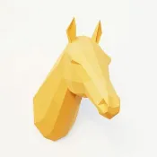 DIY 紙馬獎杯（可打印的 pdf 模板），3D 紙藝動物