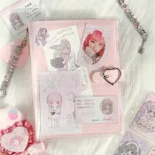 ✈️優選賣家✈️新書衣PINKPOPPIN原創 A5漆皮愛心扣 活頁四宮格收納卡冊 追星咕卡手賬611
