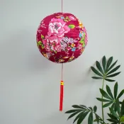 手工客家花布燈籠40CM/年節佈置/會場佈置/過年/燈籠/大門佈置/門聯/春聯/客家燈籠/花布燈籠/元宵節