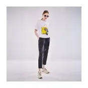 【Le Polka】撞色鬆緊休閒長褲-女