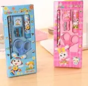 【晴晴百寶盒】文具套組 創意卡通禮品 獎品 生日禮物 鉛筆 橡皮擦 削鉛筆 剪刀 橡皮 膠水 A006