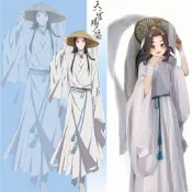 天官賜福謝憐COS服便宜花城魏無羨#謝憐假發斗笠古風cos服全套