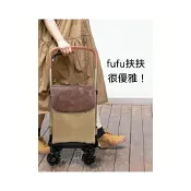 (店+)步丁扶扶 老人購物買菜手推車 拉桿 便攜 摺疊 扶手輕便家用助行購物車 摺疊帶剎車老人買菜購物 家用鋁合金萬向輪