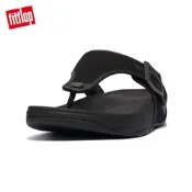 【FitFlop】TRAKK II MENS BUCKLE CANVAS TOE-POST SANDALS 扣環帆布造型夾腳涼鞋-男(黑色)