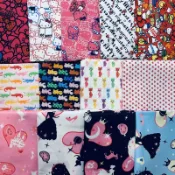❤Lika小舖❤現貨日本製布料正版三麗鷗HELLO KITTY卡通牛津厚棉布料枕頭套窗簾零錢包包手提袋日本鬆餅機烤盤套