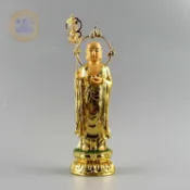 協貿國際日用品生活11館 地藏菩薩像 背光金地藏站地藏王菩薩樹脂合金小佛像神像結緣
