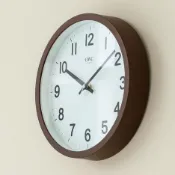 東方 ORIENT 基本現代模擬掛鐘棕色靜音機芯前玻璃高可見度時鐘 Brown Wall Clock /來自韓國首爾